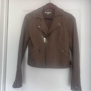 Rebecca Minkoff Taupe Leather Moto Jacket - size XS